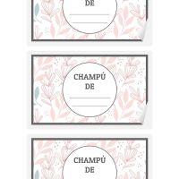 Etiqueta para Champú - Flores