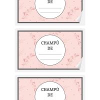Etiqueta para Champú - Flores Rosas