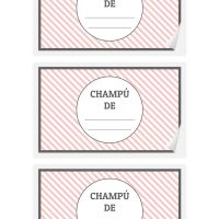 Etiqueta para Champú - Rayas rosas