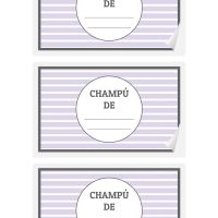 Etiqueta para Champú - Rayas lilas