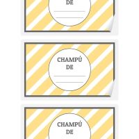 Etiqueta para Champú - Rayas amarillas