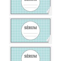 Etiqueta para Serum - Cuados azules