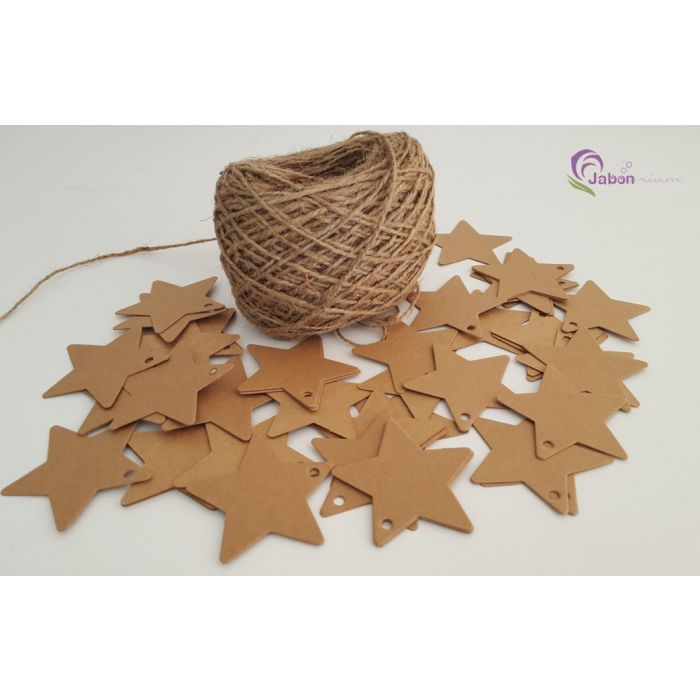 Etiquetas de papel Kraft con forma de Estrella Jabonarium - Cosmética Natural