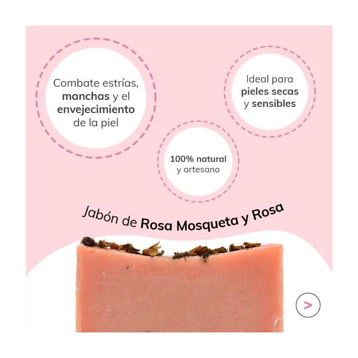 Jabón de Rosa Mosqueta y Rosas Jabonarium - Cosmética Natural