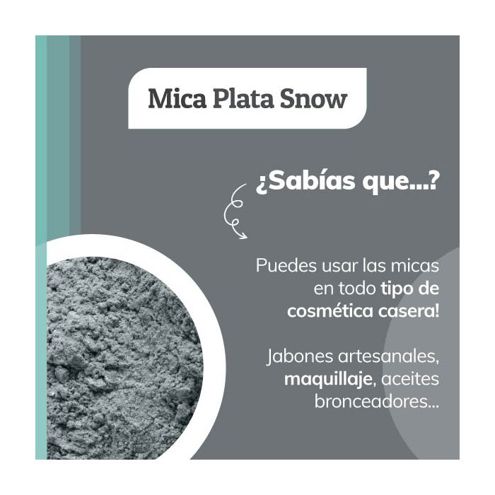 Mica Plata Snow Perladada Jabonarium - Mica Cosmética Natural