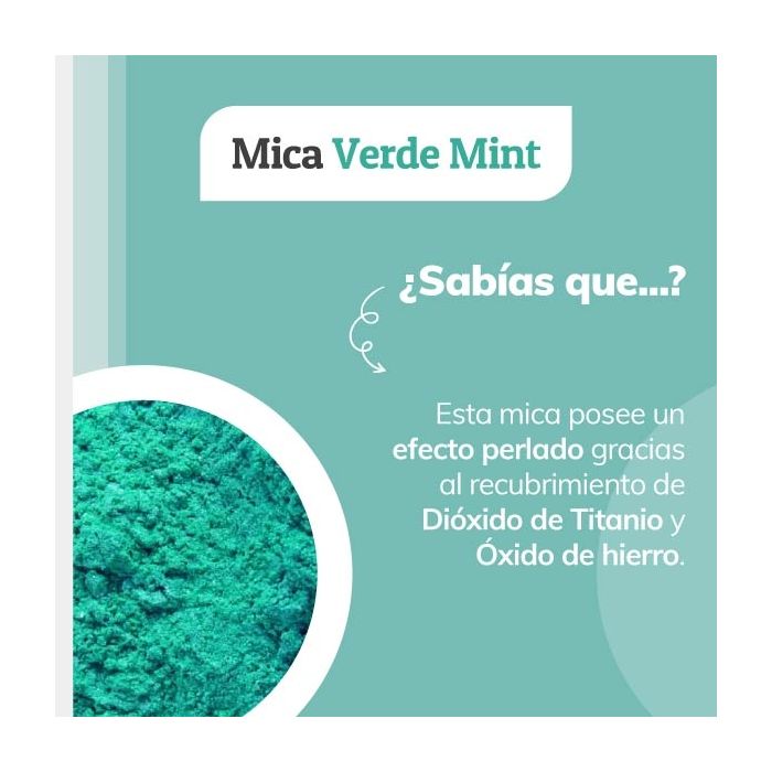 Mica Verde Mint Perlada Jabonarium - Mica Cosmética Natural