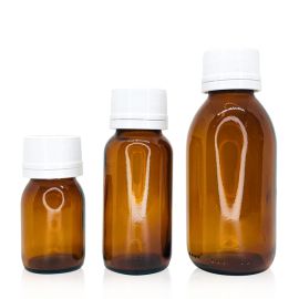 Bouteille en verre ambré avec couvercle scellable