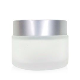 Bocal en verre translucide avec couvercle et obturateur argentés - 50 ml.