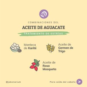 Combinaciones del Aceite de Aguacate Bio para las estrías - Jabonarium