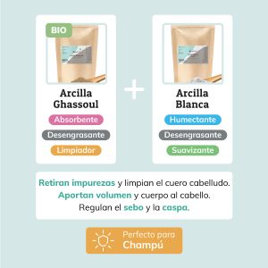 Arcilla Ghassoul y Arcilla Blanca Combinadas - Jabonarium